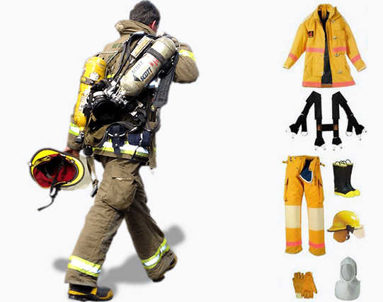 bombero con implementos de seguridad